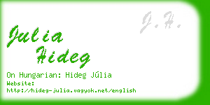 julia hideg business card