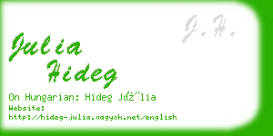 julia hideg business card